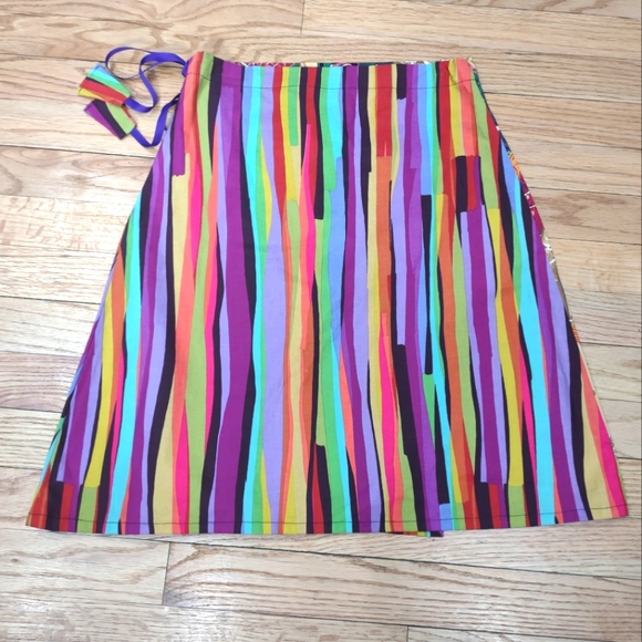 Hand crafted dog print rainbow pattern wrap skirt xs - Picture 2 of 9